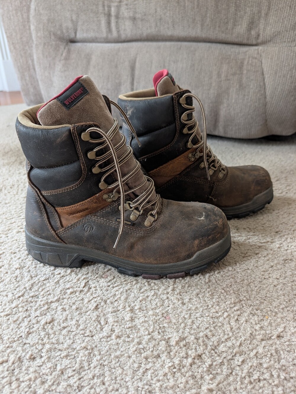 Wolverine Brown and Black Lace-Up Work Boots